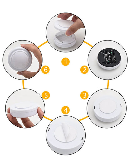 RGB Color Under Cabinet Lights Wireless Battery LED Lights Remote Control Dimmable Wardrobe Night Lamp For Bedroom Kitchen