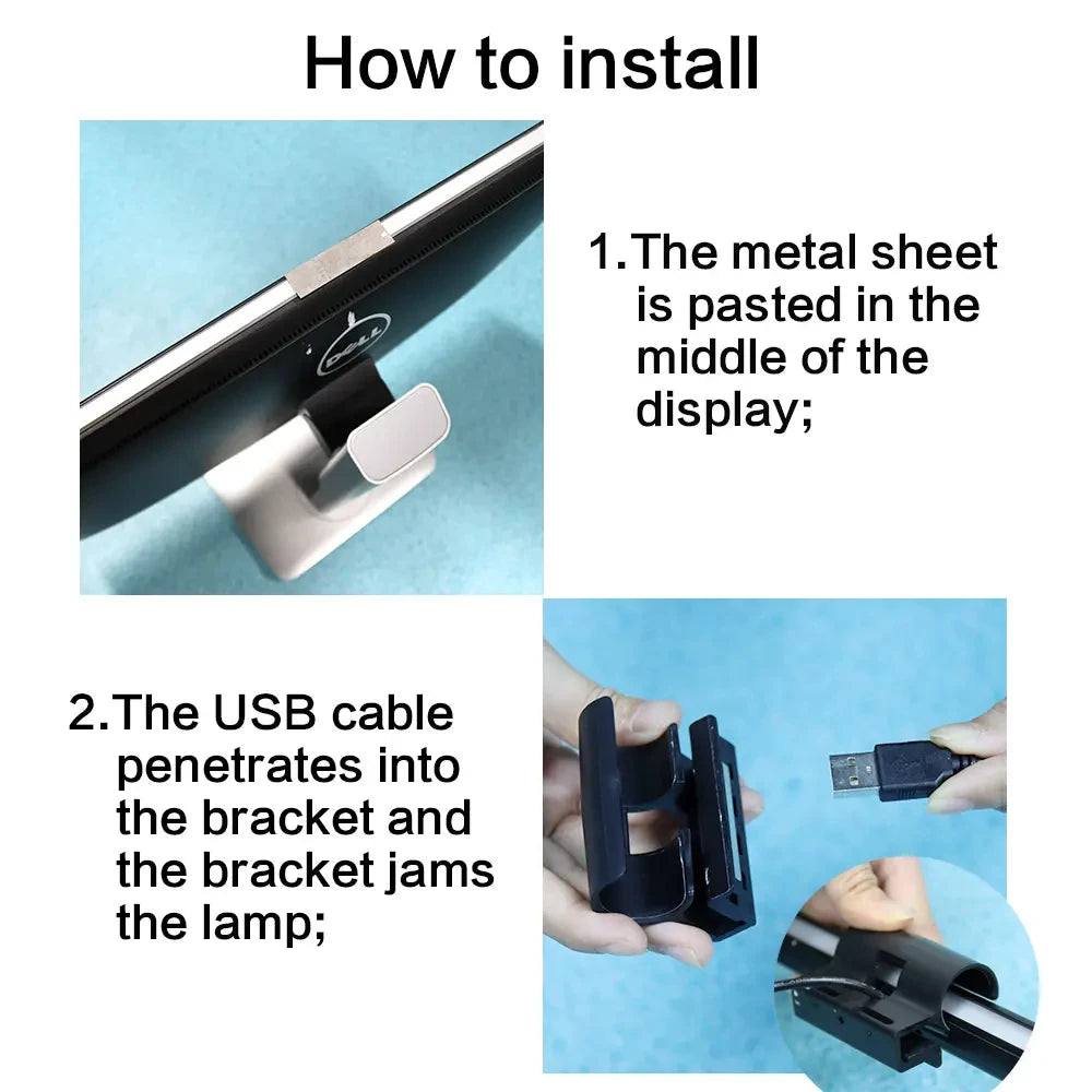 LED Monitor Light Bar Computer Screen Hanging Lights RGB  Atmosphere Table Lamp For Work Study Read Gaming Dimming Lighting 44cm
