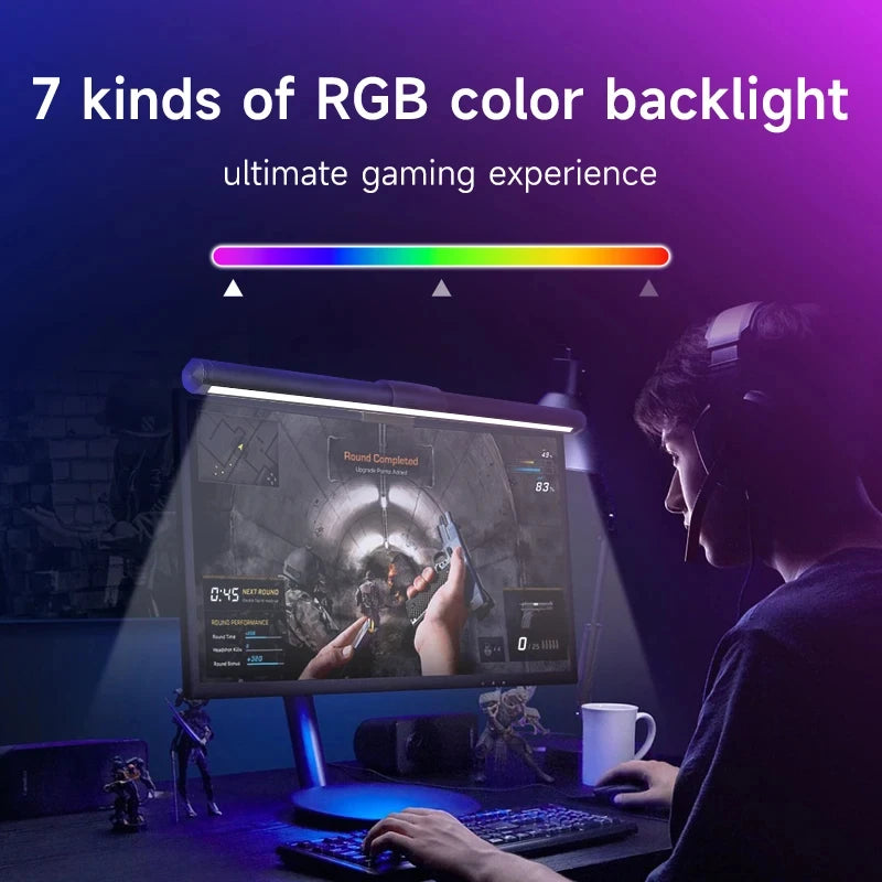 LED Monitor Light Bar Computer Screen Hanging Lights RGB  Atmosphere Table Lamp For Work Study Read Gaming Dimming Lighting 44cm
